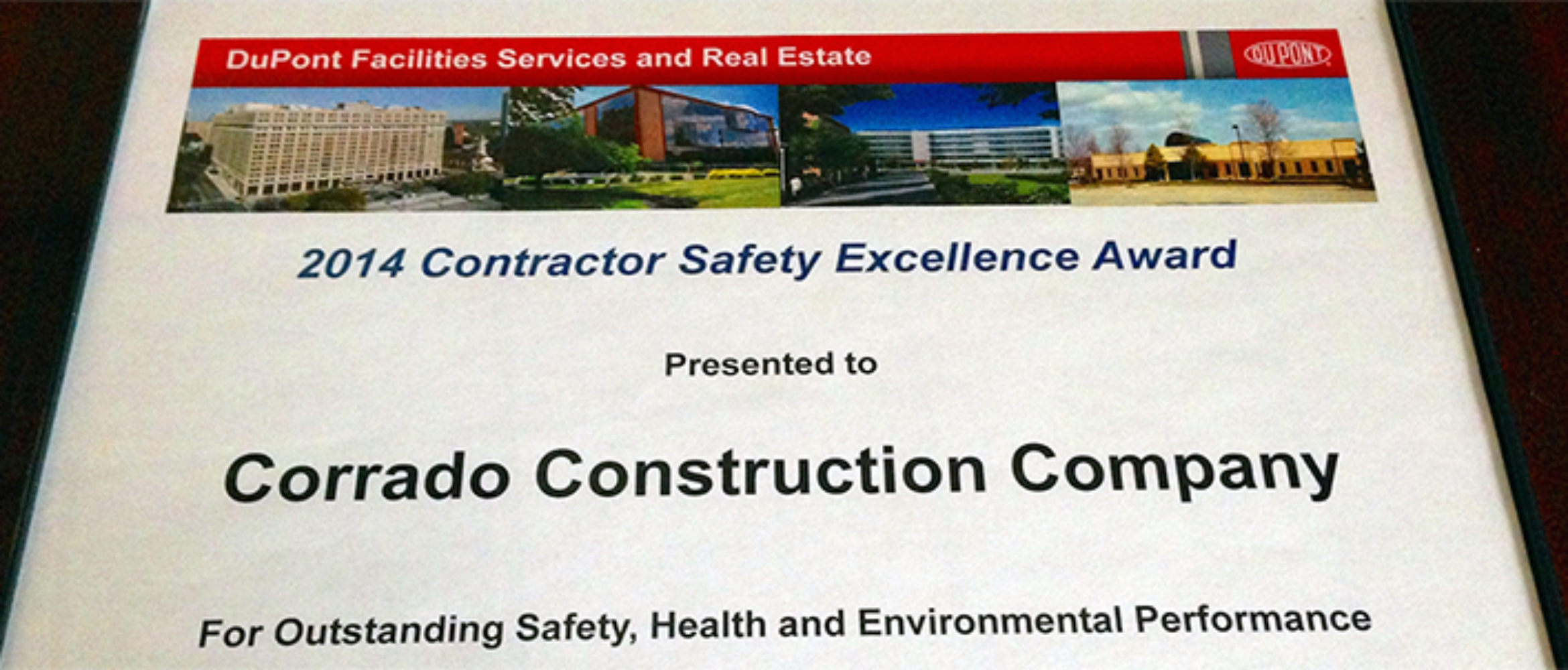 DuPont’s Safety Excellence Award Goes to Corrado Construction